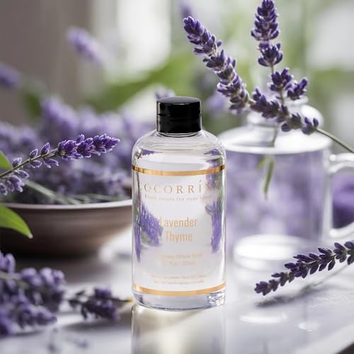 COCORRÍNA Refill- Lavender Thyme 6.7 Fl.oz Reed Diffuser Refill with 8 Sticks