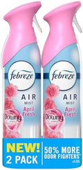 Febreze Air Mist, Air Freshener Spray, Odor Fighting Room Spray, Deodorizer for Home Bathroom Kitchen Office Apartment Dorm Room Classroom, Downy April Fresh Scent, 8.1oz (Pack of 2)