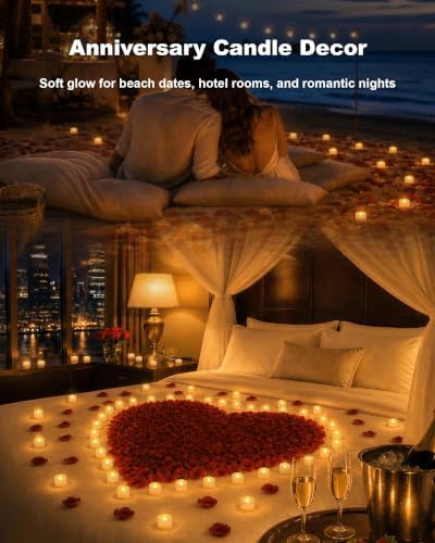 Homemory 100-Pack Flameless Tea Lights Candles Battery Operated, 200+ Hours