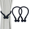 KLOGTSIND Magnetic Curtain Tiebacks, 2 Pack Wood Bead Curtain Holdbacks