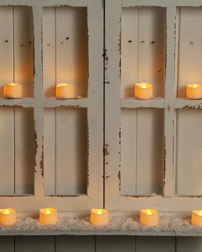 Homemory 12-Pack Flameless Tea Lights Candles Battery Operated, 200+ Hours
