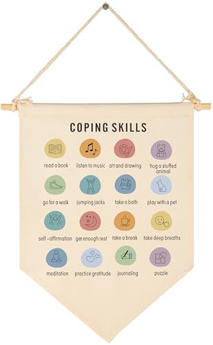 Classroom Wall Banner Decor-Teacher Supplies Gift-Inspirational Back to School Flag-Motivational Quote-Hanging Canvas Pennant Sign for Classroom Office-Coping Skills Educational