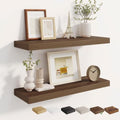Dreamland 28 Inches Wall Mounted Wood Floating Shelves, Walnut, 2 Pack