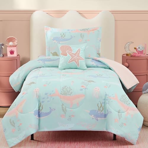 Twin Comforter Set for Girls/Boys-3 Pieces Ocean Glow in the Dark Bedding
