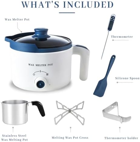 KQU Electric Double Boiler Wax Melting Pot for Candle Making with Spout
