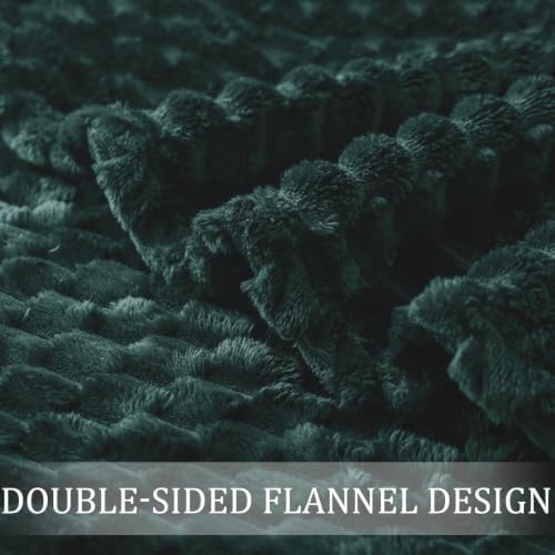 Exclusivo Mezcla 3D Fleece Twin Size Blanket for Bed, Forest Green