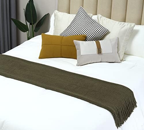 CREVENT Knitted Decorative Throw Blanket for Couch Sofa Chair Bed, Soft Breathable Lightweight for Spring Summer Fall (50''X60'' Green Dot)