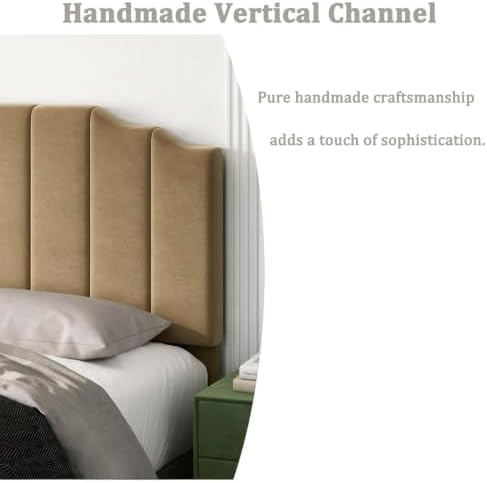 Befurtori King Size Headboard Only, Linen Wall Mount Headboard, Brown