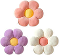 3PCS Flower Pillow,15.75" Daisy Pillow White Purple Coralpink