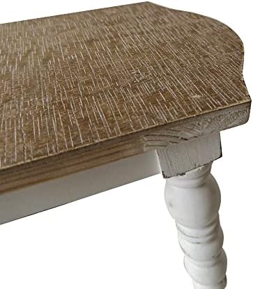 dwellington Wooden Bathroom Farmhouse Step Stool, Wood Foot Stool for Adults Kids, Bedside Step Plant Stand for Kitchen
