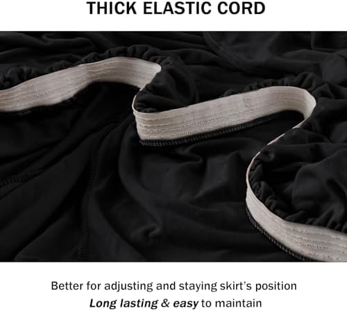 NICEEC Black Couch Covers for Sofa Cover Universal Slipcovers with Skirt
