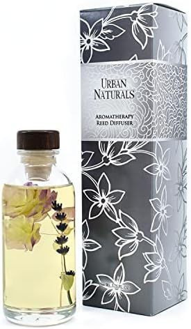 Urban Naturals Garden Lavender Reed Diffuser Oil Set with Reed Sticks – Calming, Herbal Fragrance - Made in The USA