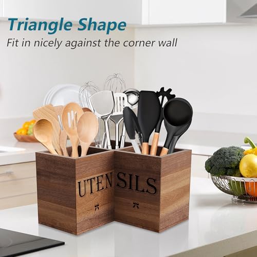 Suli Extra Large Utensil Holder Countertop for Corner Kitchen Counter