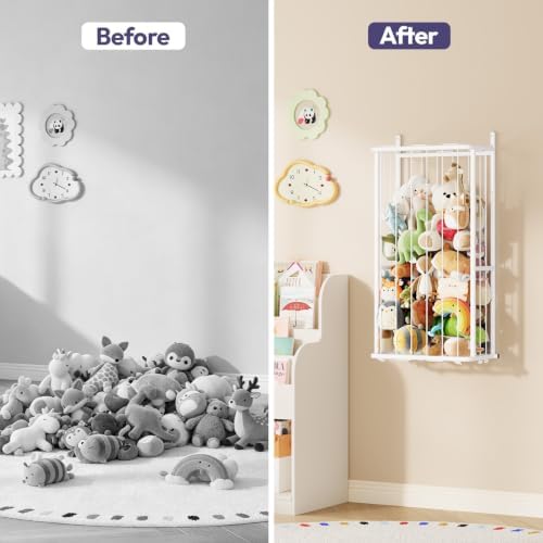 Stuffed Animal Storage, Wall & Door Mounted Plush Toy Organizer