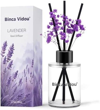 Reed Diffuser, Binca Vidou Lavender Scent Oil Diffusers Set for Home 2.7oz