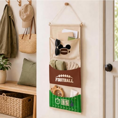 3-Pocket Hanging Wall Organizer, Sports Ball Design Over Door Storage