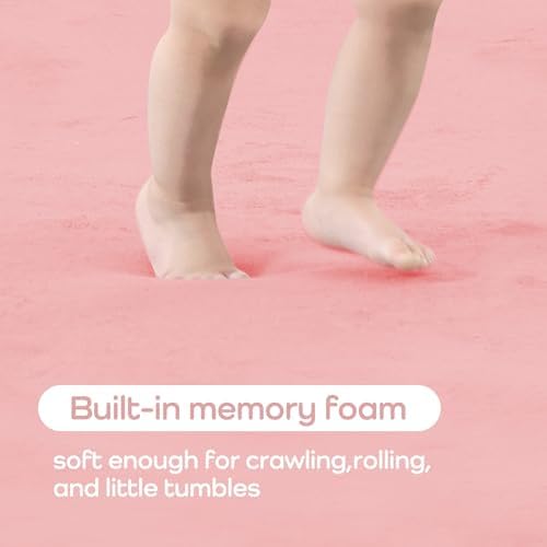 1.3" Thick Baby Play Mat for Floor,79x158 Large Memory Foam Tummy Time Mat