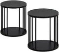 HDANI Wooden Stool Set of 2 for Kids,Adults,300lbs Load Capacity Garden Round Wood Stool,Non-Slip Small Step Stool for Plant Stand,Kitchen,Bathroom and Bedroom,Black