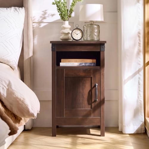 WLIVE End Tables for Living Room & Bedroom w/Charging, Narrow Nightstand
