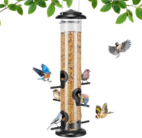 Kingsyard Metal Tube Bird Feeders for Outdoors Hanging
