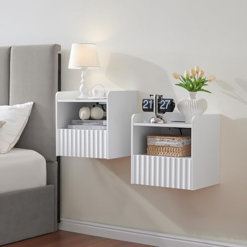 BuildHom 16"Wide Floating Nightstand Set of 2 for Bedroom