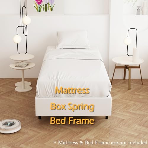 Twin Box Spring 9 Inch, Bed Base with Fabric Cover