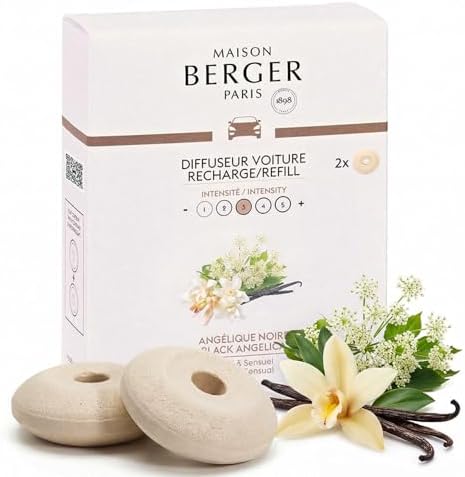 MAISON BERGER Car Diffuser Refill Set, Black Angelica