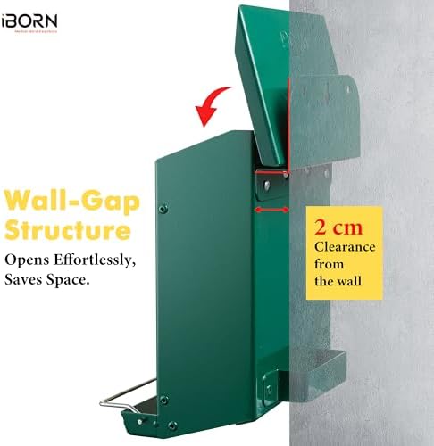 iBorn Bird Feeder for Outdoors, Wall Mounted Bird Feeder Weatherproof Metal Roof, Heavy Duty Metal Birdfeeder for Tree, Fence, Wall Screwed-in Mounting, All Detachable Easy Clean,1.3Lbs, Green