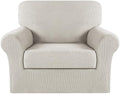 Turquoize 2 Piece Chair Covers Armchair Slipcovers for Living Room Armchair Sofa Covers with Arms Washable Furniture Protector for Chairs Feature Thick Fabric (Chair, Island Fossi)