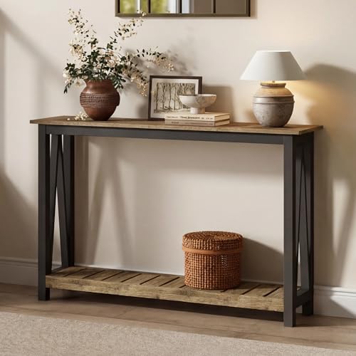 ChooChoo Farmhouse Console Table, Narrow Sofa Table for Entryway, 47 Inch