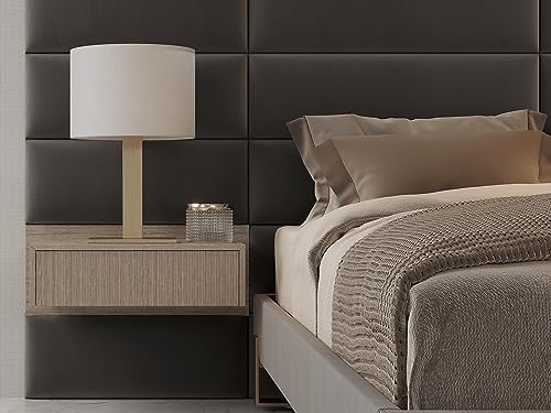 VANT 39 in Floating Wall Mounted Nightstand with Drawer, Cerused White Oak