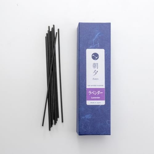 Asayu Japan Lavender Incense Sticks, Low Smoke Japanese Incense, 20g