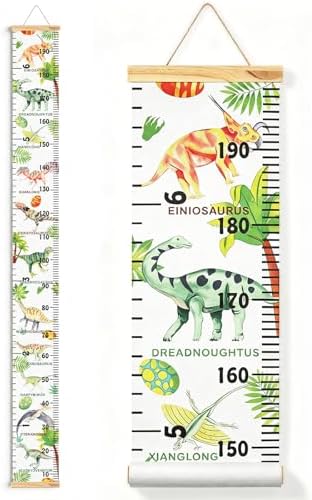 Growth Height Chart for Kids, Removable 79"x7.9" (Various Dinosaurs)