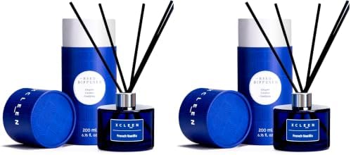 Xcleen Reed Diffuser Set, 6.7Oz French Vanilla Scented Oil Diffuser for Home & Office Decor, Air Freshener for Anyroom (Pack of 2)