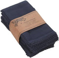 Accent Home Navy Lace Cloth Napkins, Set of 6, 18x18 Inches