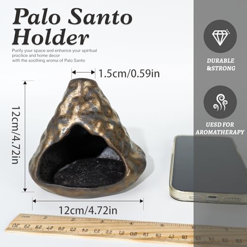 Black Gold Zongzi Shaped Clay Smudge Bowl,Ceramic Palo Santo & Sage Burner