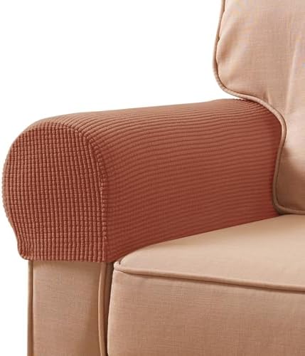 SUBRTEX Stretch Couch Arm Covers Set of 2, Non-Slip Sofa Armrest Slipcovers