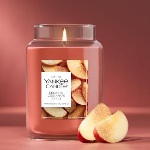 Yankee Candle Sugared Cinnamon Apple, Scented Candle, 22oz Large Jar with up to 150 Hour Burn Time, Giftable (Pack of 4)