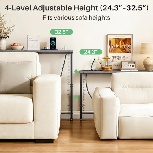 Kitstorack 76.9" Narrow Console Table with Power Outlet for Living Room