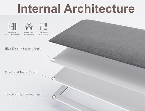 Peel and Stick Upholstered Headboard King Size, 12 Panels