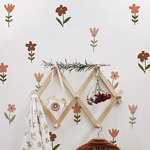 Boho Wildflower Floral Wall Decals for Nursery, Peel and Stick