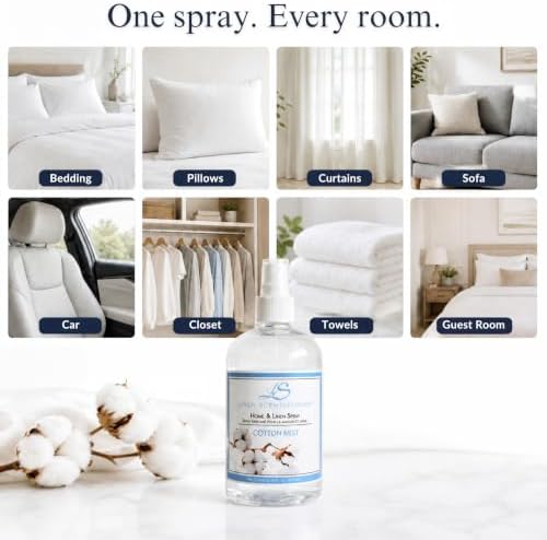 Linen Scentsations Fabric & Linen Spray for Bedding, Cotton Mist, 16oz x2