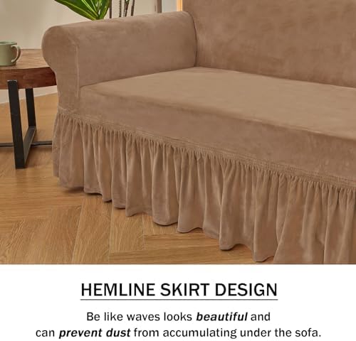 NICEEC Love Seat Couch Covers Loveseat Covers Universal Cover with Skirt