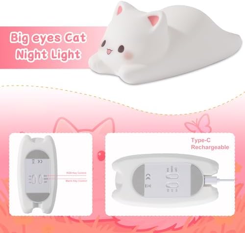 ZKLiLi Night Light for Kids Lamp, 16 Colors Lamp Cute, Dimmable Baby Night Lights for Nursery,Silicone Rechargeable Nightlight for Kids Room, Kawaii Room Decor (Dayan)