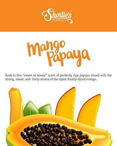 Shortie's Candle Company Mango & Papaya Premium Wax Melts - 3 Oz., Strong & Long Lasting, Non-Toxic - Made with Essential & Natural Oils - Formula 117