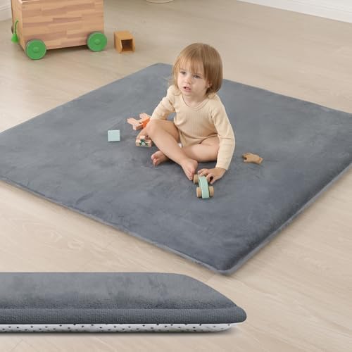 Huloo Sleep Giant 118"x158" Baby Play Rug for Floor(Dark Grey)