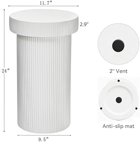 Outdoor Side Table, 24" Round Accent Table