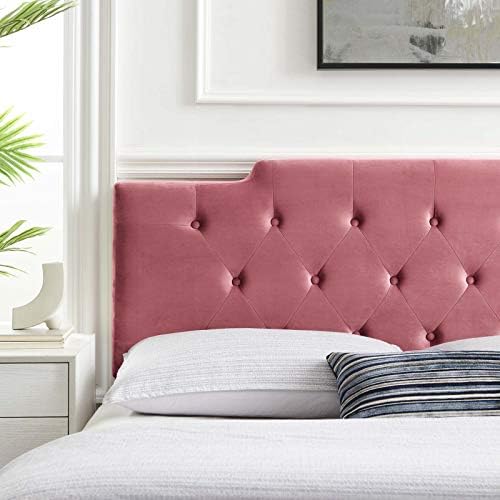 Modway MOD-6186-DUS Juliet Tufted King/California King Performance Velvet Headboard, Dusty Rose