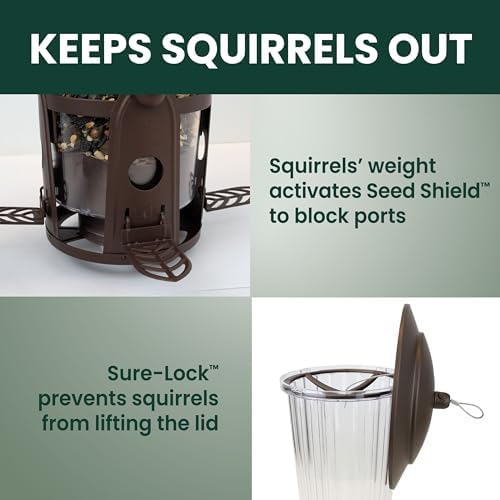 Perky-Pet Squirrel-Be-Gone Max Bird Feeder, (4) Flexport Feeding Stations