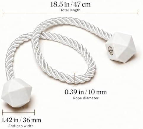 NazTur Magnetic Curtain Tiebacks, Curtain Ties, No-Drill Holdbacks (2 Pack)